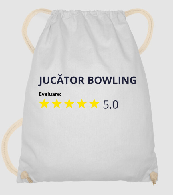evaluare: jucător bowling de 5 stele model alb pe tricou
