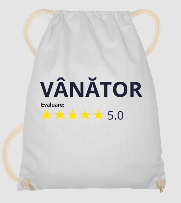 evaluare: vânător de 5 stele model alb pe tricou
