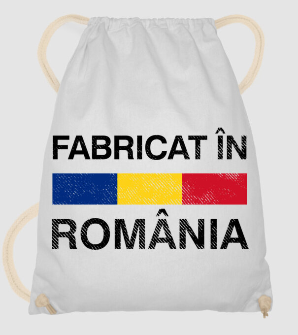 Fabricat în România model alb pe tricou