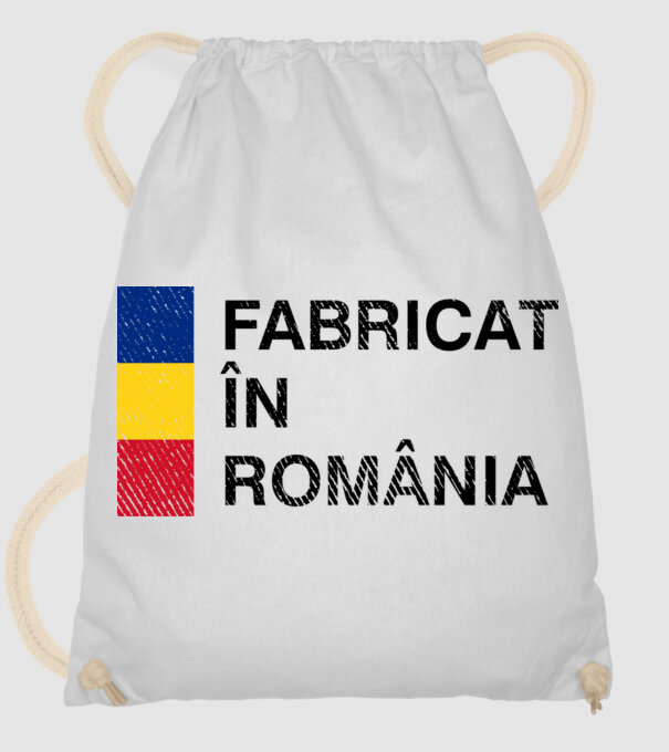 Fabricat în România model alb pe tricou