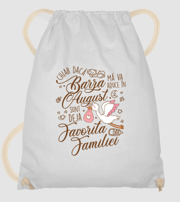 Favorita familiei AUGUST model alb pe tricou