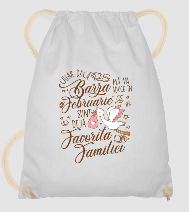 Favorita familiei FEBRUARIE model alb pe tricou