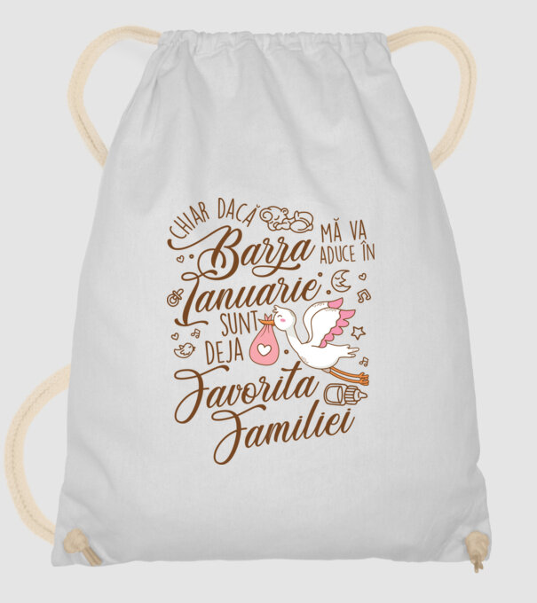 Favorita familiei IANUARIE model alb pe tricou