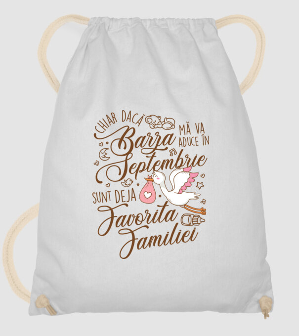 Favorita familiei SEPTEMBRIE model alb pe tricou