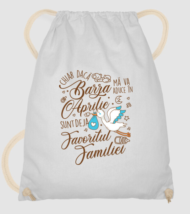 Favoritul familiei APRILIE model alb pe tricou