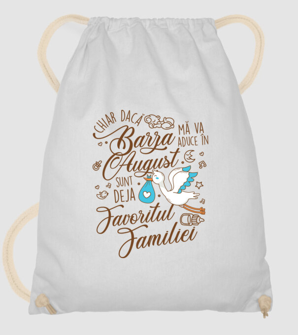 Favoritul familiei AUGUST model alb pe tricou