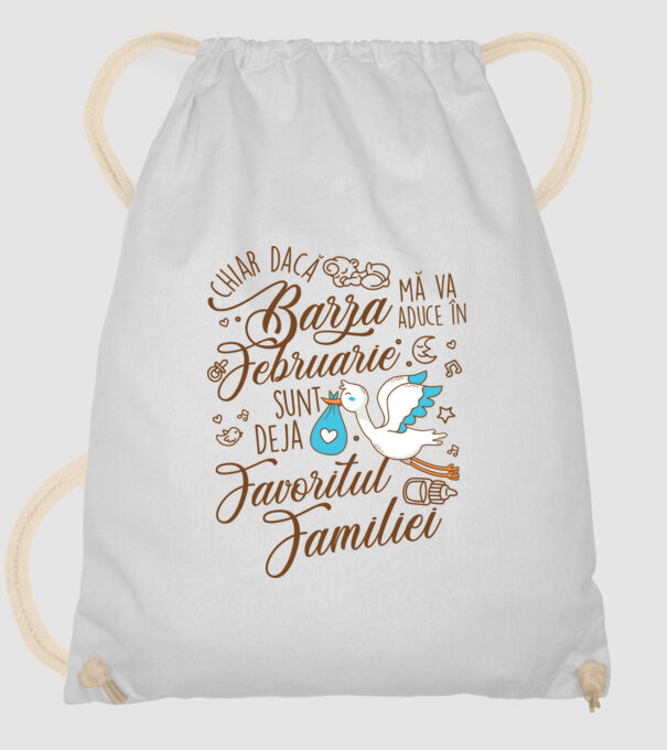 Favoritul familiei FEBRUARIE model alb pe tricou