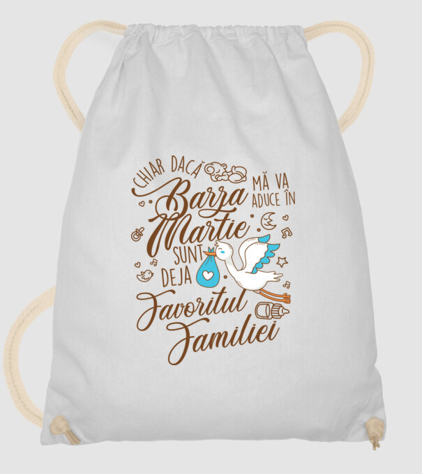 Favoritul familiei MARTIE model alb pe tricou