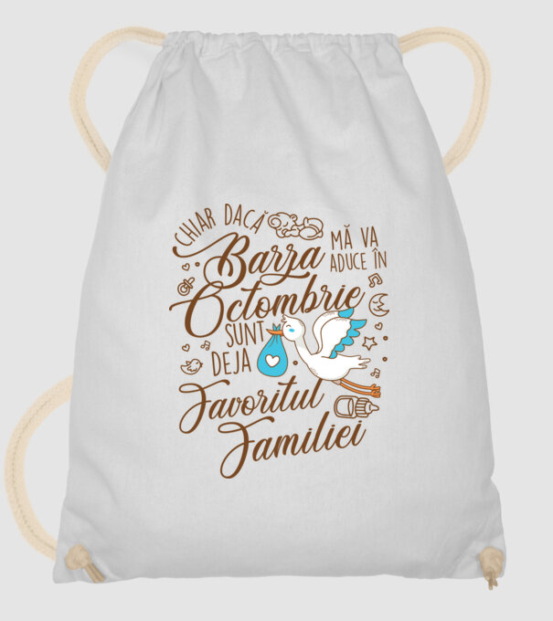 Favoritul familiei OCTOMBRIE model alb pe tricou