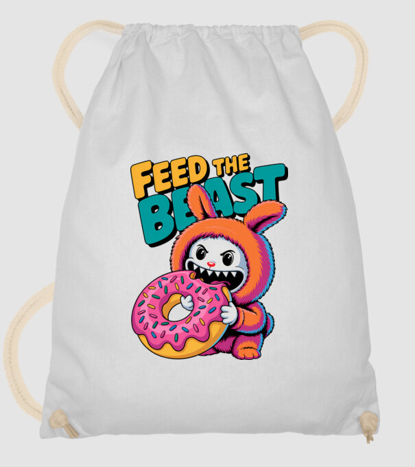 Feed the beast model alb pe tricou
