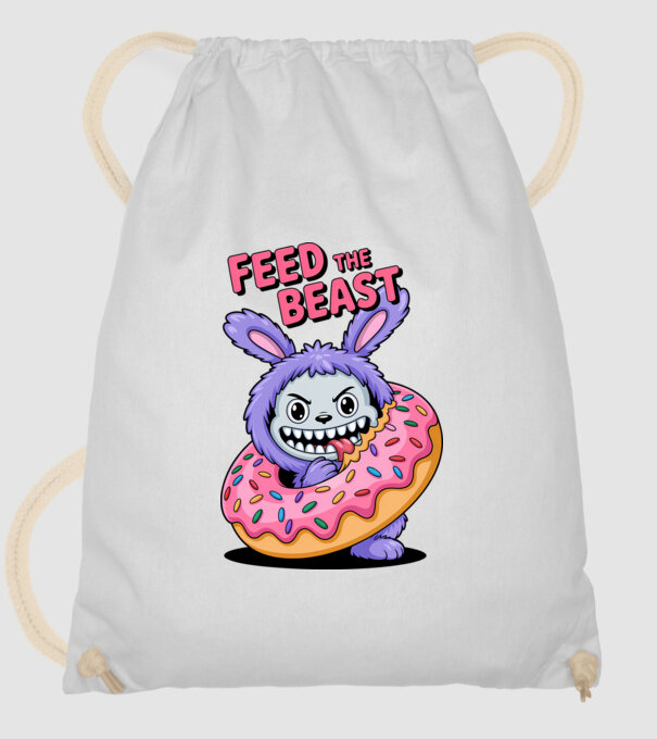 Feed the beast model alb pe tricou