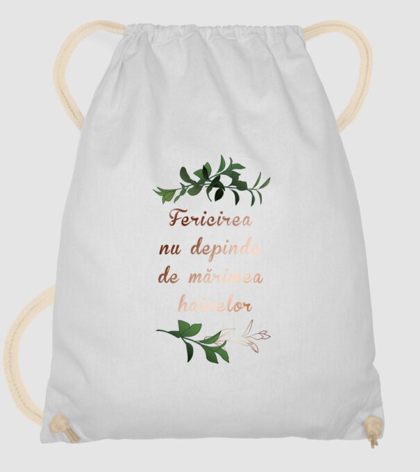 fericirea nu depinde de mărimea hainelor model alb pe tricou