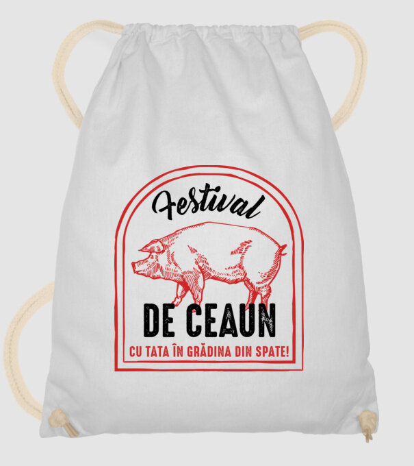 Festival de ceaun - cu tata în grădina din spate! model alb pe tricou