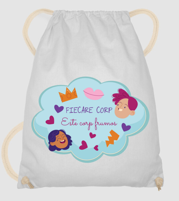 Fiecare corp model alb pe tricou