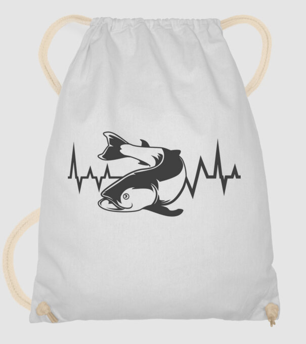 Fish model alb pe tricou