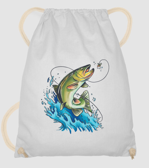 Fish model alb pe tricou