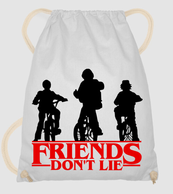 friends dont lie bicycle model alb pe tricou