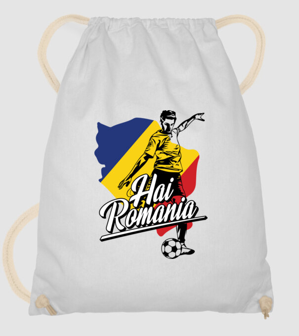 Hai romania fotbal model alb pe tricou