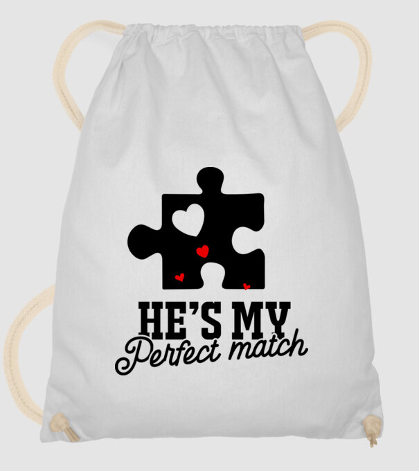 He is my perfect match model alb pe tricou