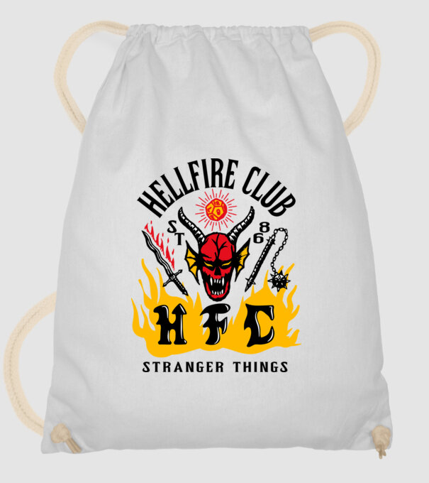 hellfire club 86 stranger things model alb pe tricou