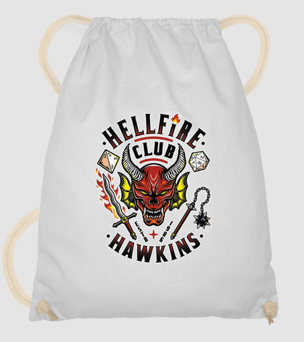 hellfire club hawkins model alb pe tricou