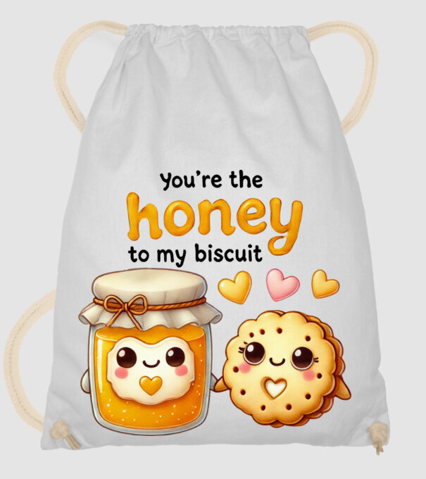 Honey to my Biscuit model alb pe tricou