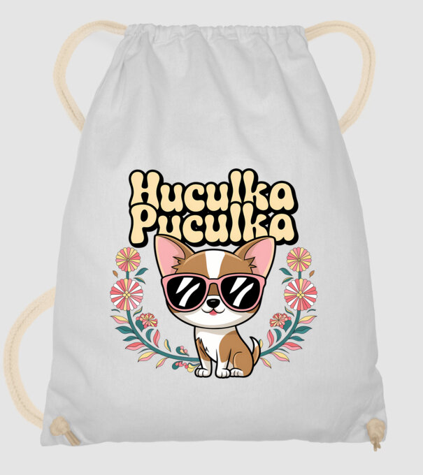 Huculka Puculka câine 1 model alb pe tricou