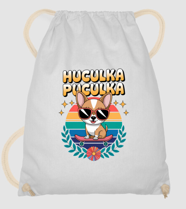 Huculka Puculka Câine 2 model alb pe tricou
