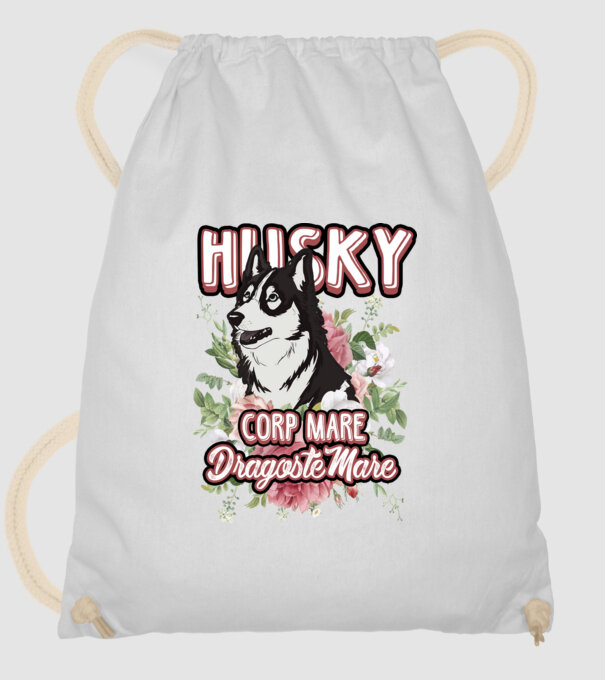 husky - corp mare, dragoste mare model alb pe tricou