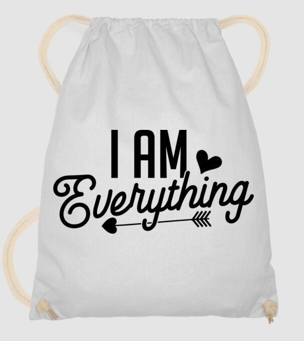 I am everything model alb pe tricou