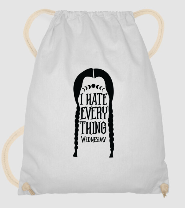 I hate everything model alb pe tricou