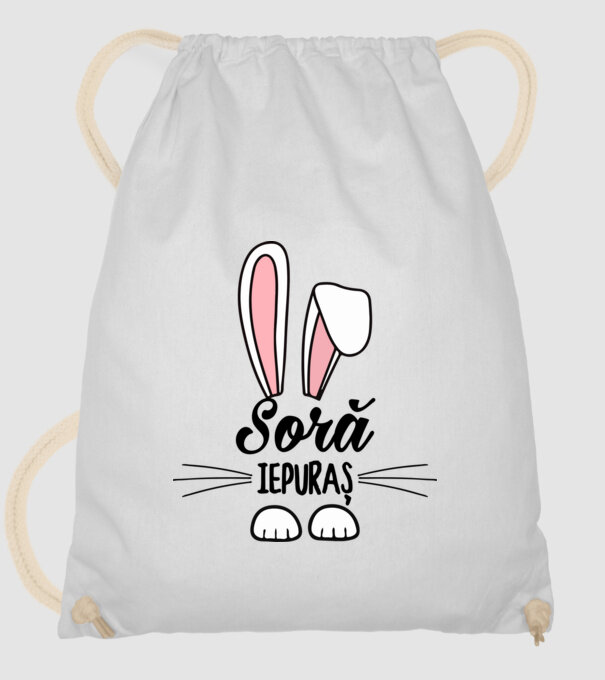 iepuraș soră model alb pe tricou