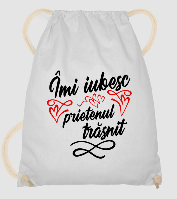 Îmi iubesc prietenul trăsnit model alb pe tricou