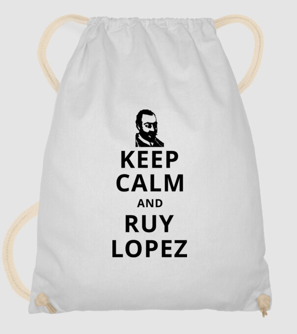 Keep Calm and Ruy Lopez v3 model alb pe tricou