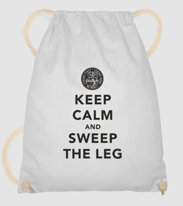 Keep calm and weep the leg cobra kai model alb pe tricou