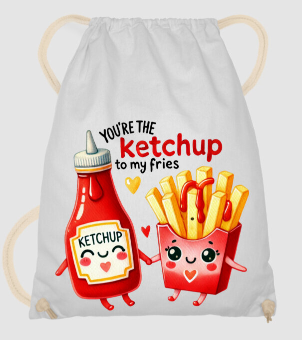 Ketchup to my Fries model alb pe tricou
