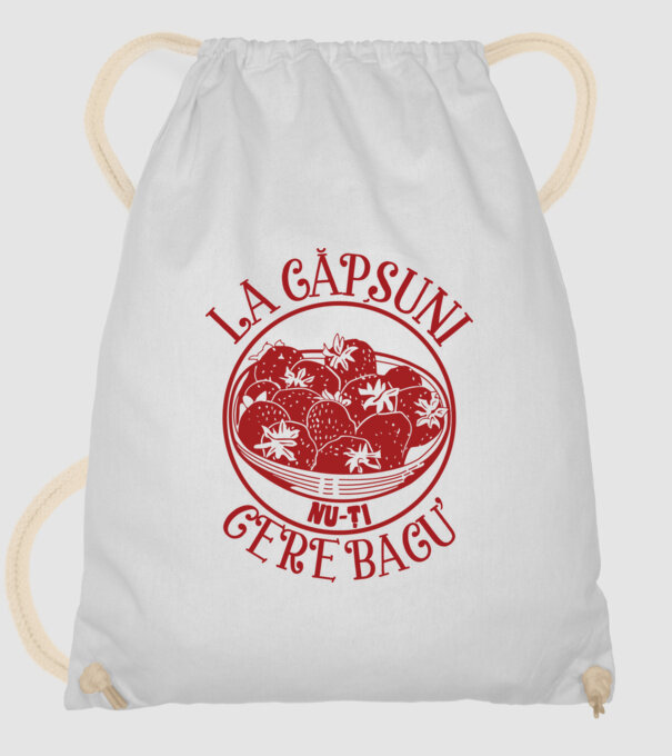 La căpșuni nu-ți cere bacu model alb pe tricou