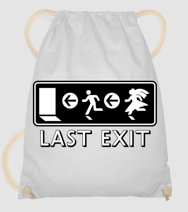 Last Exit model alb pe tricou