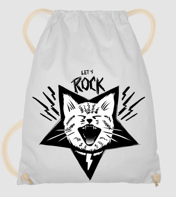 Let's Rock model alb pe tricou