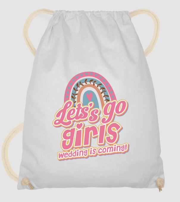 Lets go girls model alb pe tricou
