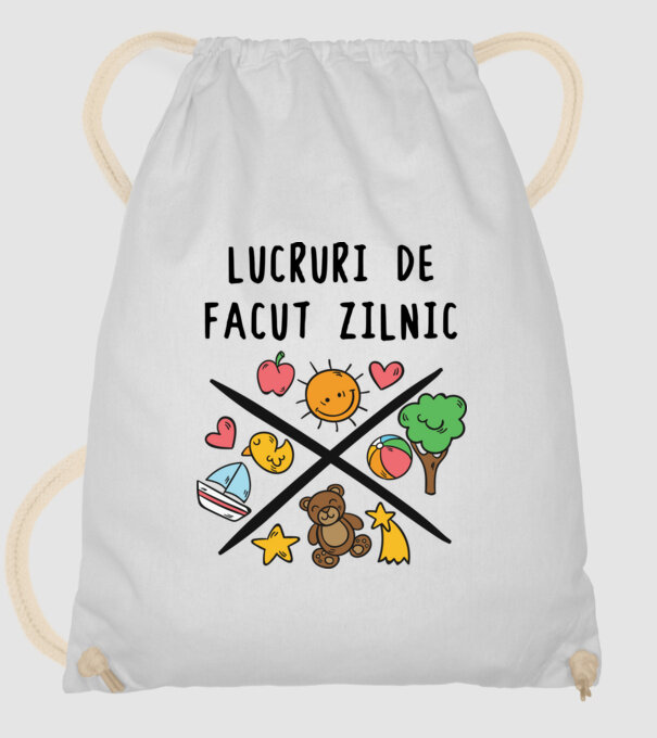 Lucruri de făcut zilnic model alb pe tricou