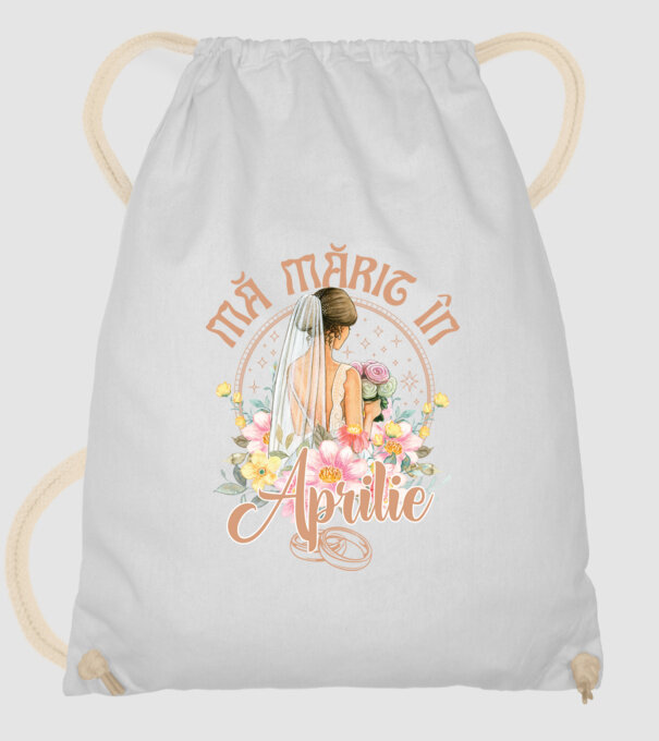 mă mărit - în aprilie model alb pe tricou