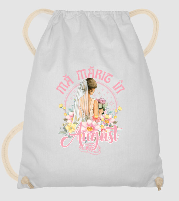 mă mărit - în august model alb pe tricou