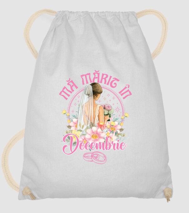 mă mărit - în decembrie model alb pe tricou