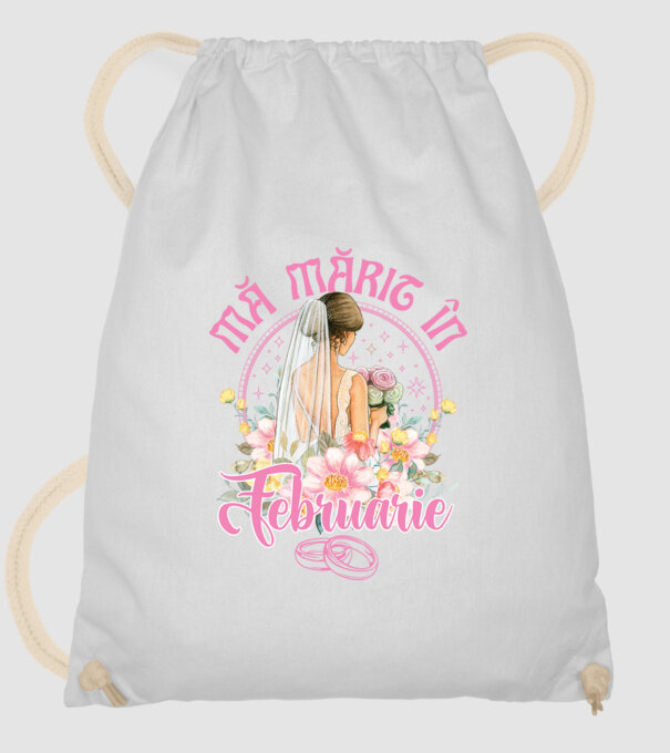 mă mărit - în februarie model alb pe tricou