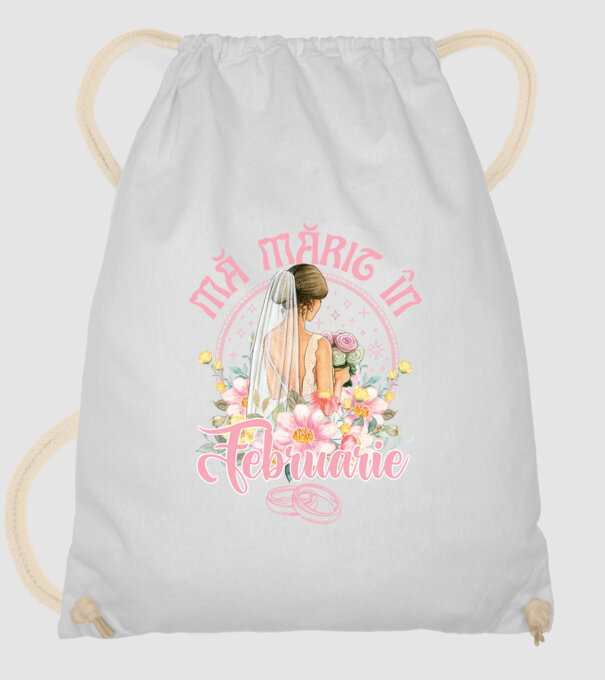 mă mărit - în februarie model alb pe tricou