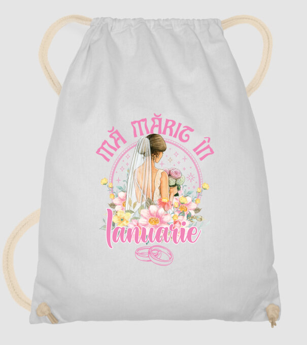 mă mărit - în ianuarie model alb pe tricou