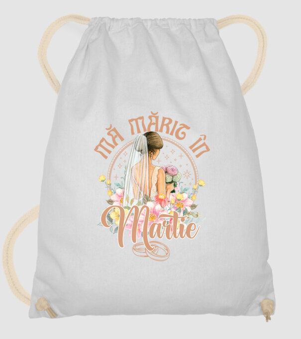 mă mărit - în martie model alb pe tricou