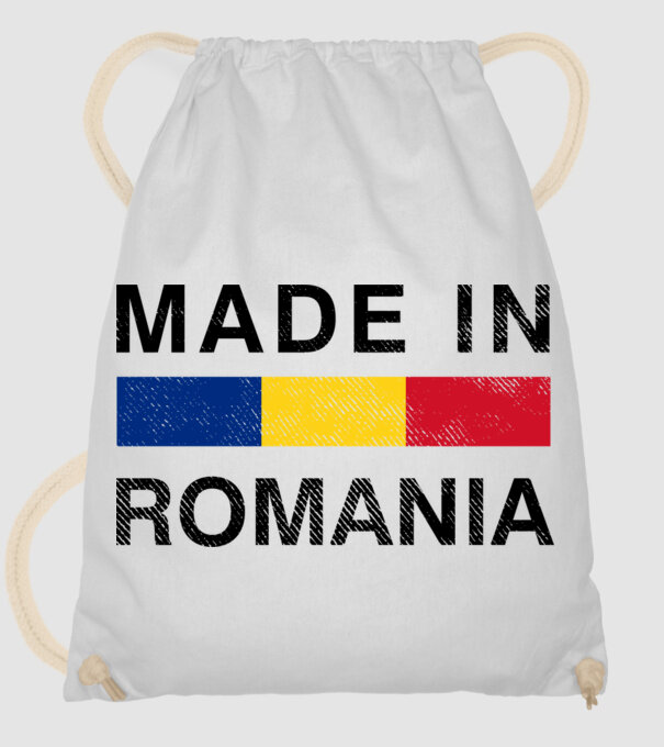 made in romania model alb pe tricou