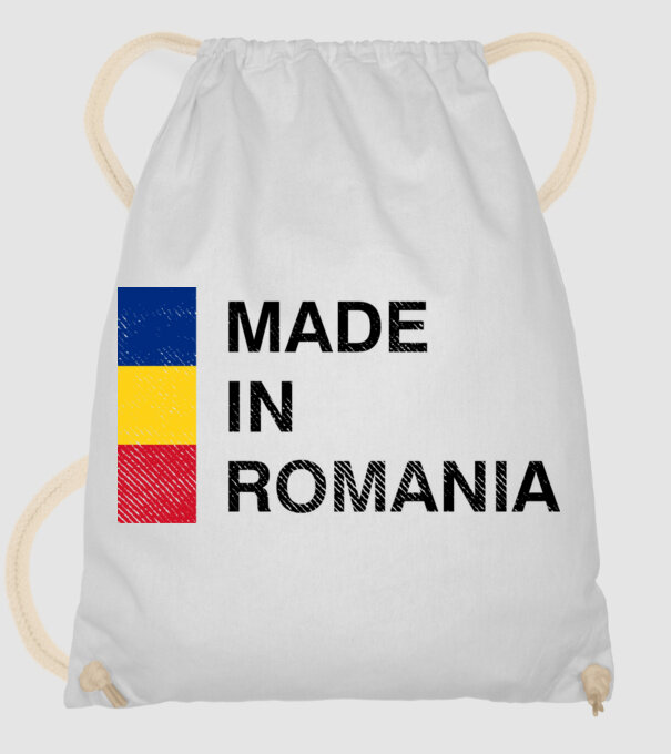 made in romania model alb pe tricou